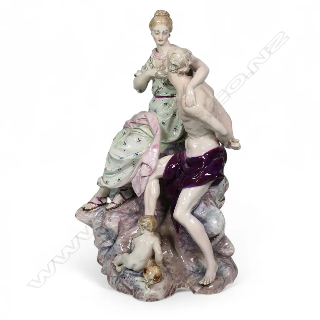 An 18thC/19thC Strasbourg faience figure group 'Roman Charity' by Joseph Hannong of Germany, Image 1++