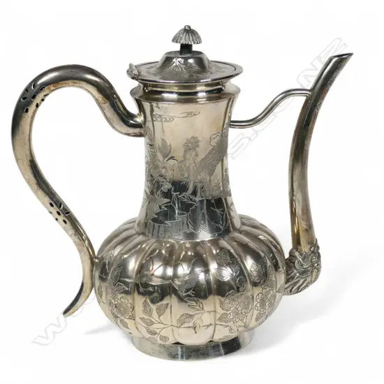 A small Chinese silver hot water pot,