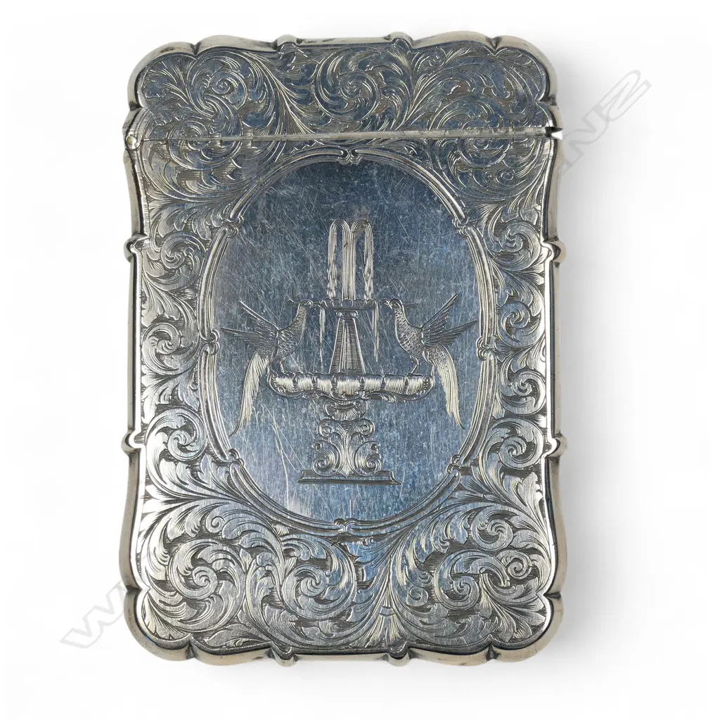 A Victorian silver card case, Image 1++