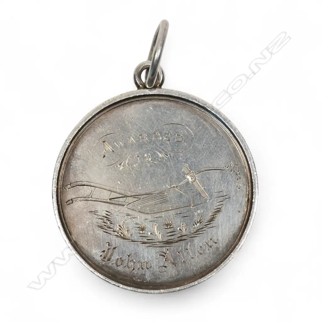 An early colonial 1878 New Zealand silver ploughing medal, Image 1++