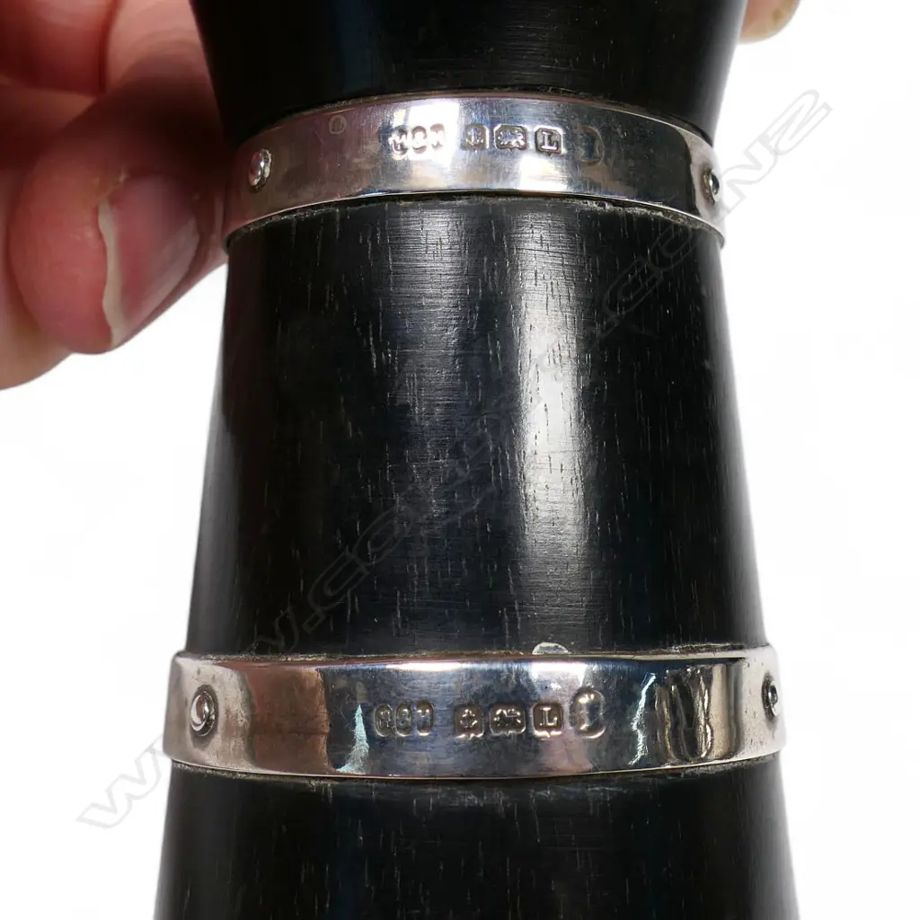 An ebony and silver banded pepper grinder, Image 1++
