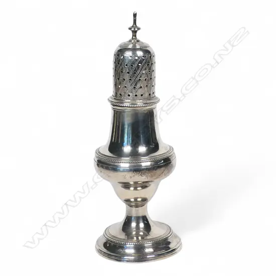 A George III silver pepper castor,
