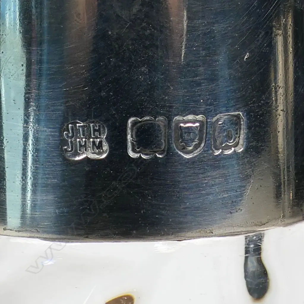 A late Victorian Christopher Dresser design silver and glass claret jug, Image 1++