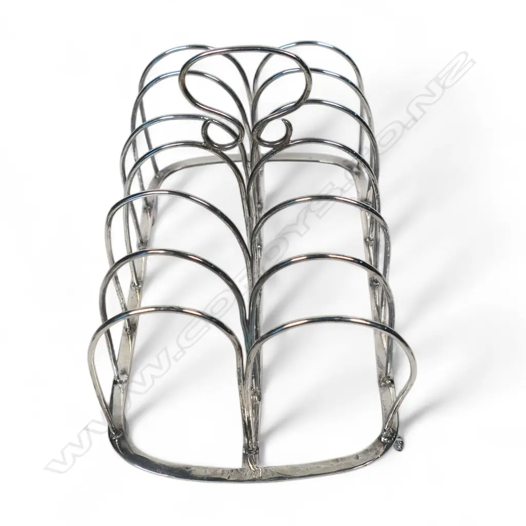 George III silver large toast rack, Image 1++