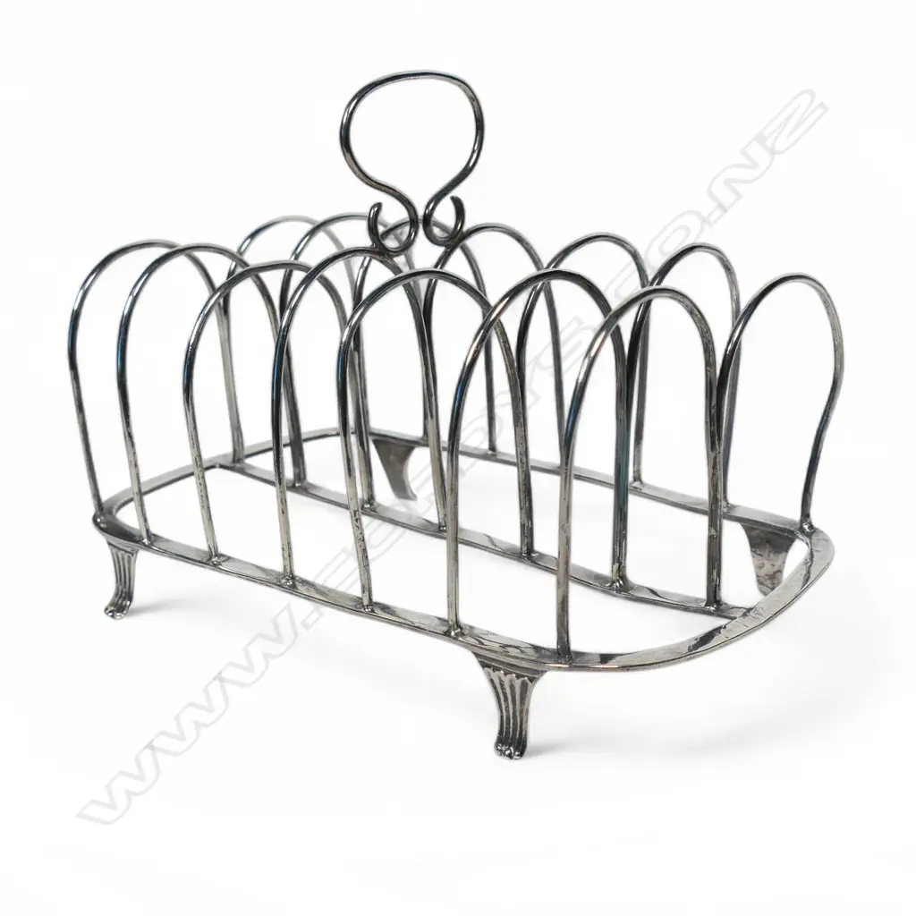 George III silver large toast rack, Image 1++