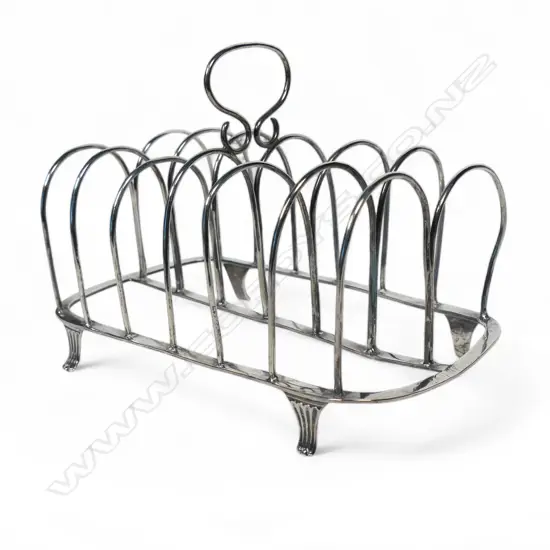 George III silver large toast rack,