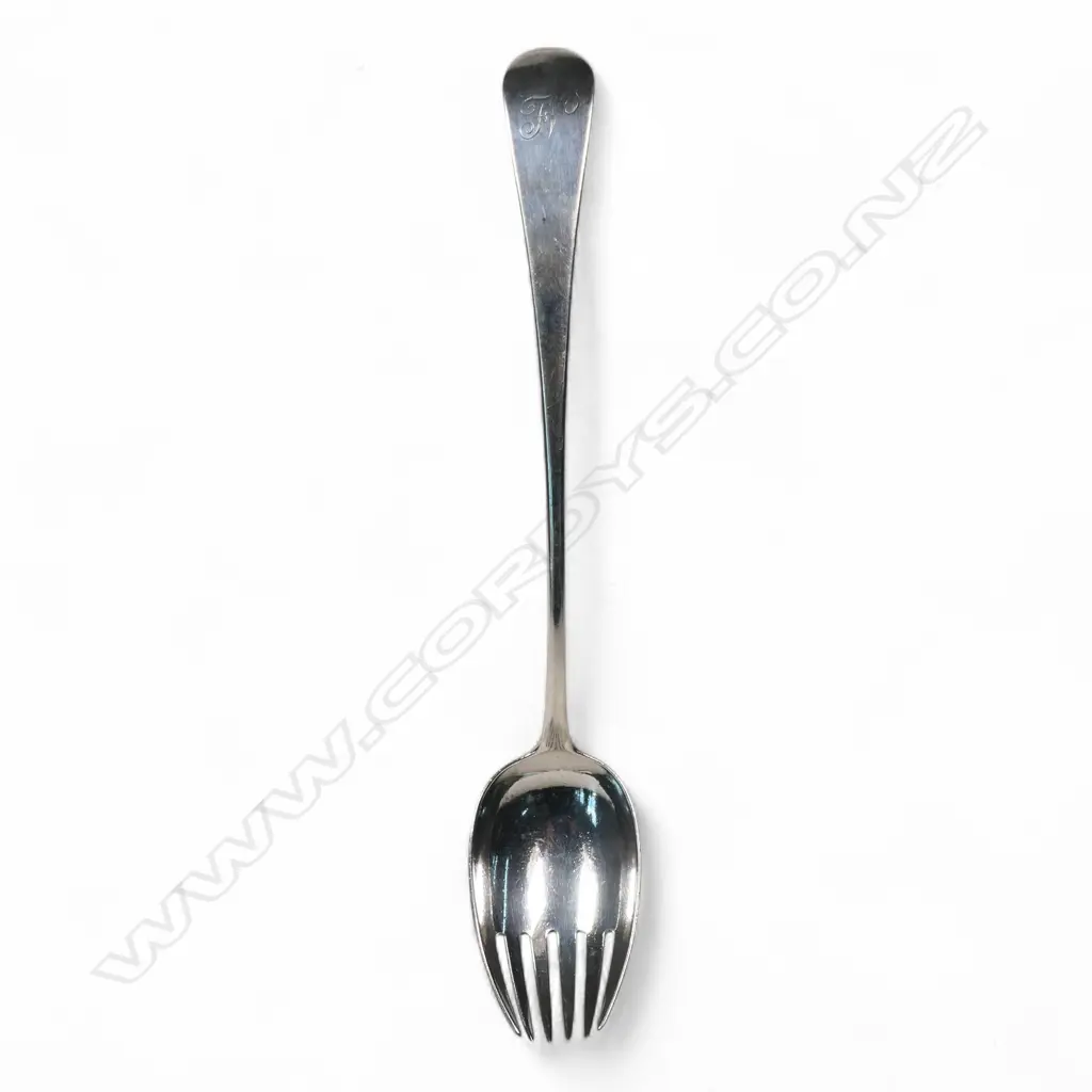 A George III silver large runcible spoon, Image 1++