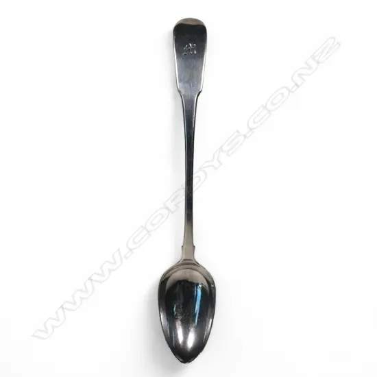A George III silver fiddle pattern pie spoon,