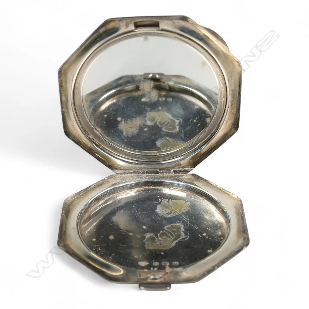 1940 military sweetheart silver compact, Image 1++