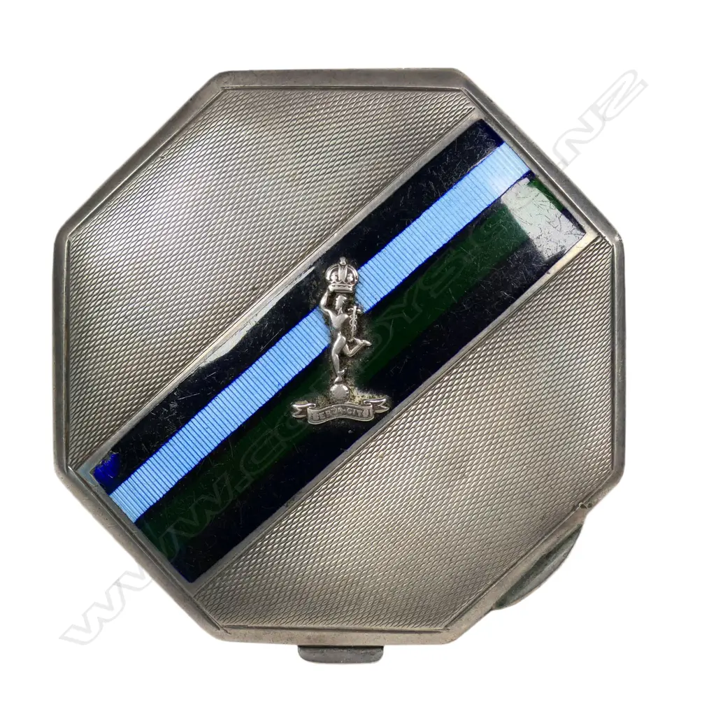 1940 military sweetheart silver compact, Image 1++