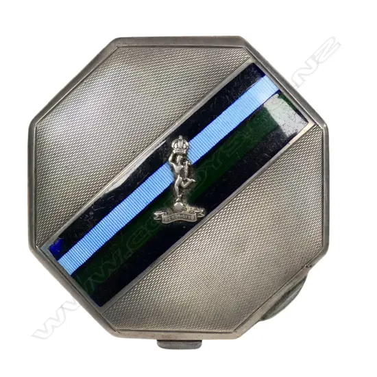 1940 military sweetheart silver compact,