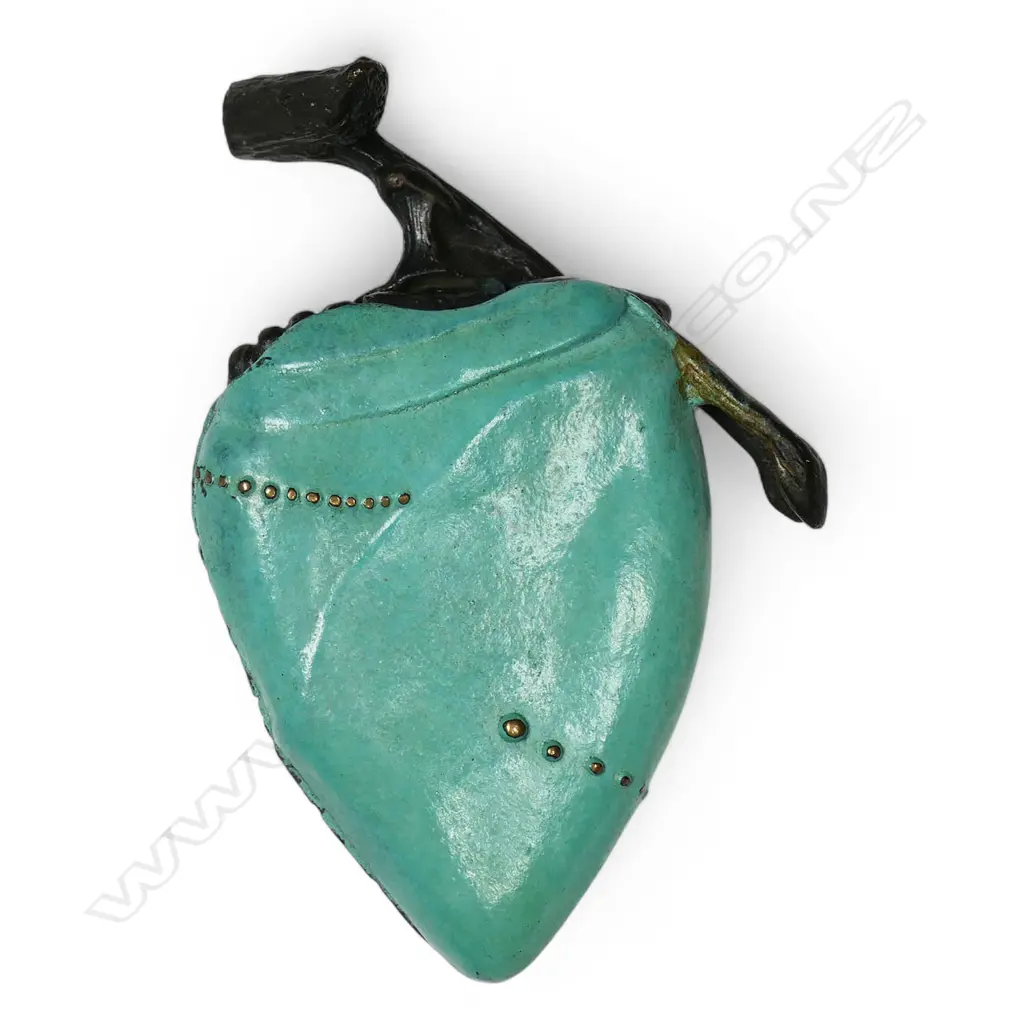 A Jim Wheeler (NZ/USA 1952-) bronze chrysalis sculpture 'Metamorphosis', Image 1++