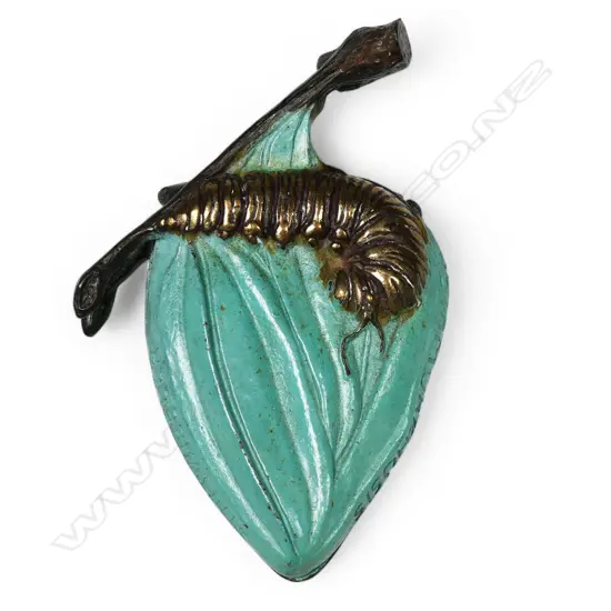 A Jim Wheeler (NZ/USA 1952-) bronze chrysalis sculpture 'Metamorphosis',