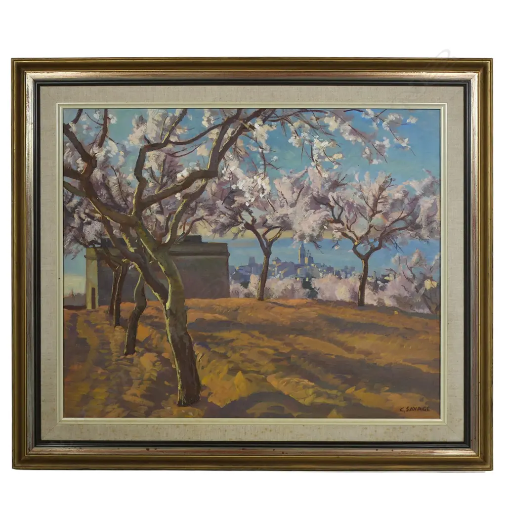 Cedric Savage (NZ 1901-1969) Almond Trees Sitges Spain, Image 1++