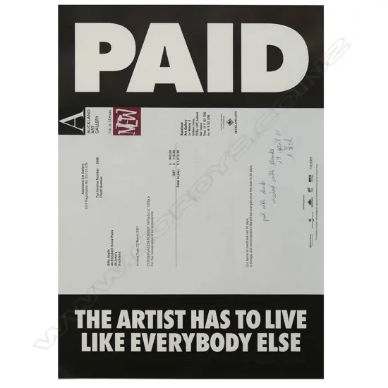 Billy Apple(1935-2021) 'PAID The Artist has to Live Like Everybody Else'