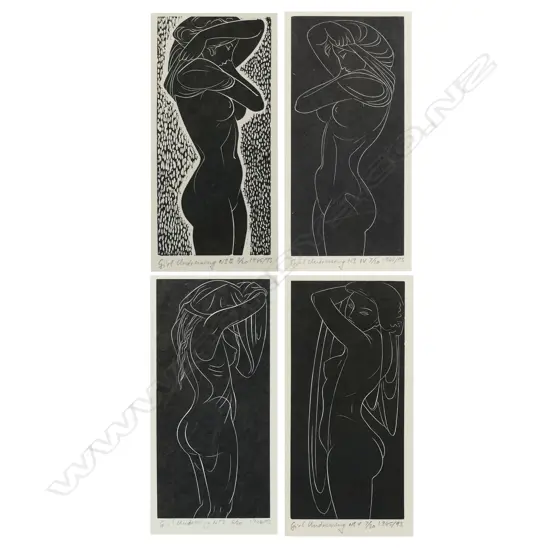 John Buckland-Wright (UK 1897-1954) 'Girl Undressing I,II,IV,V',