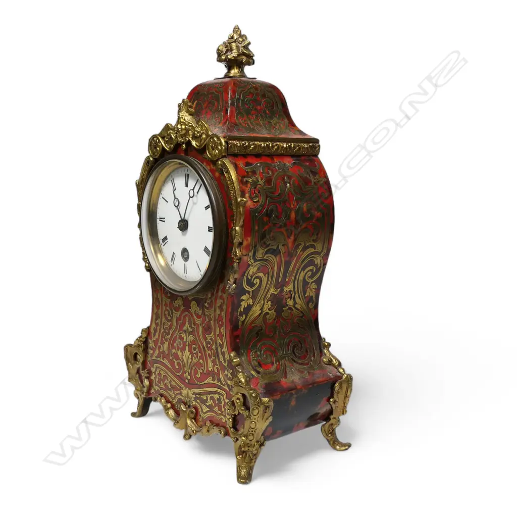 A 19thC French boulle mantel clock, Image 1++