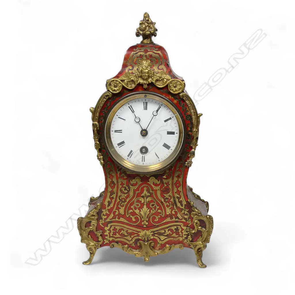A 19thC French boulle mantel clock, Image 1++