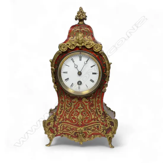 A 19thC French boulle mantel clock,