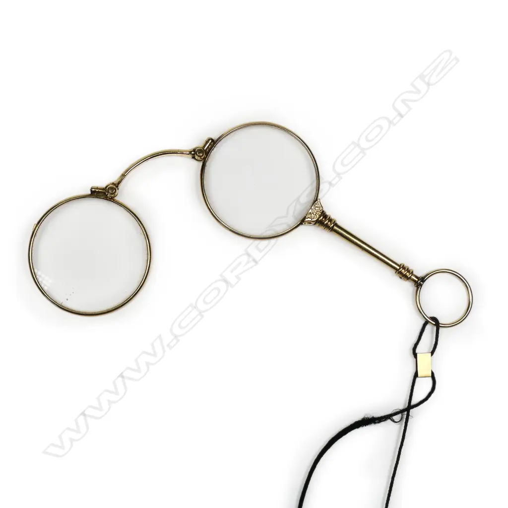 GOLD PLATED VINTAGE LORNGETTE SPECTACLES Image 1++