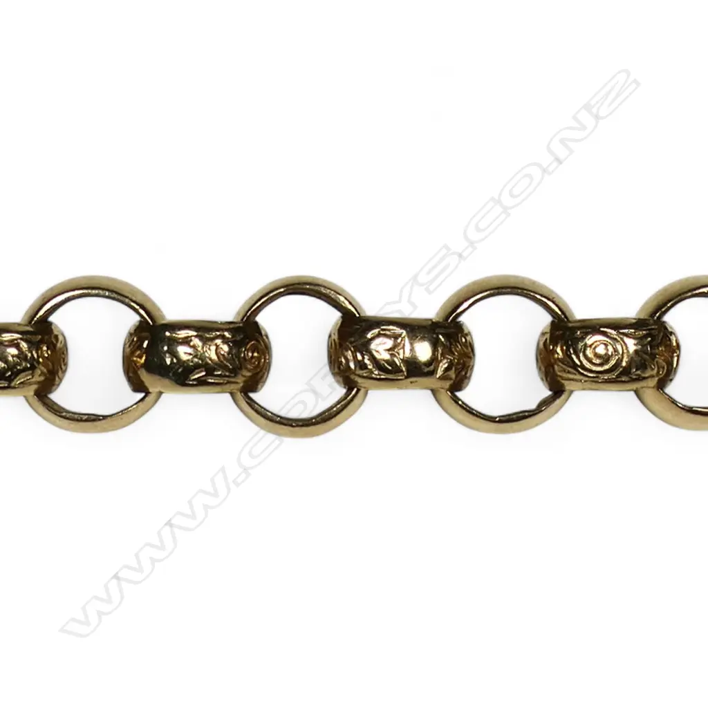 A good 9ct yellow gold belcher link bracelet, Image 1++