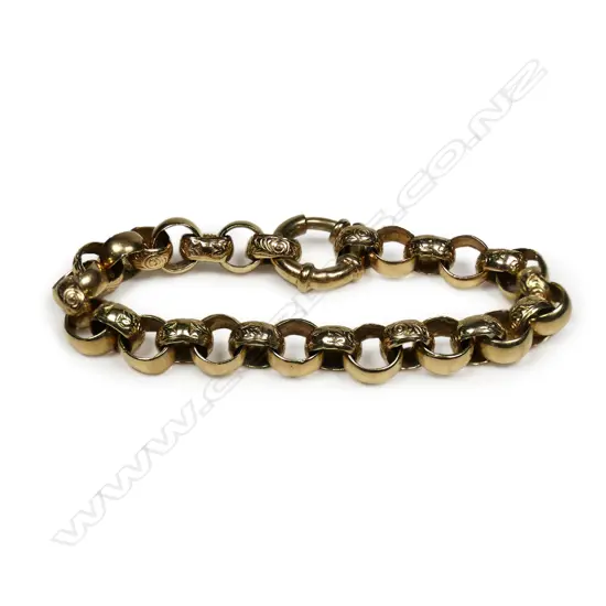 A good 9ct yellow gold belcher link bracelet,