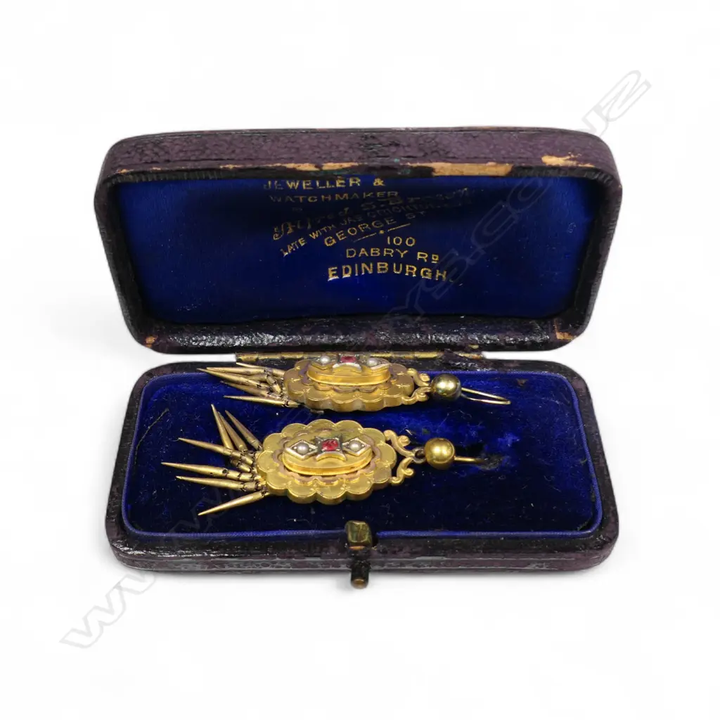 A pair of Victorian gilded gold tassel earrings, Image 1++