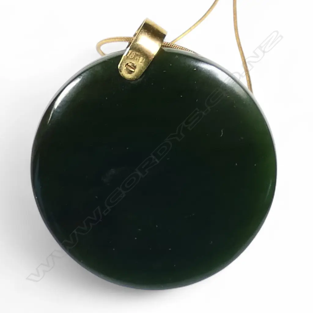 An artist made 18ct gold pounamu opal and gem set pendant on chain, Image 1++