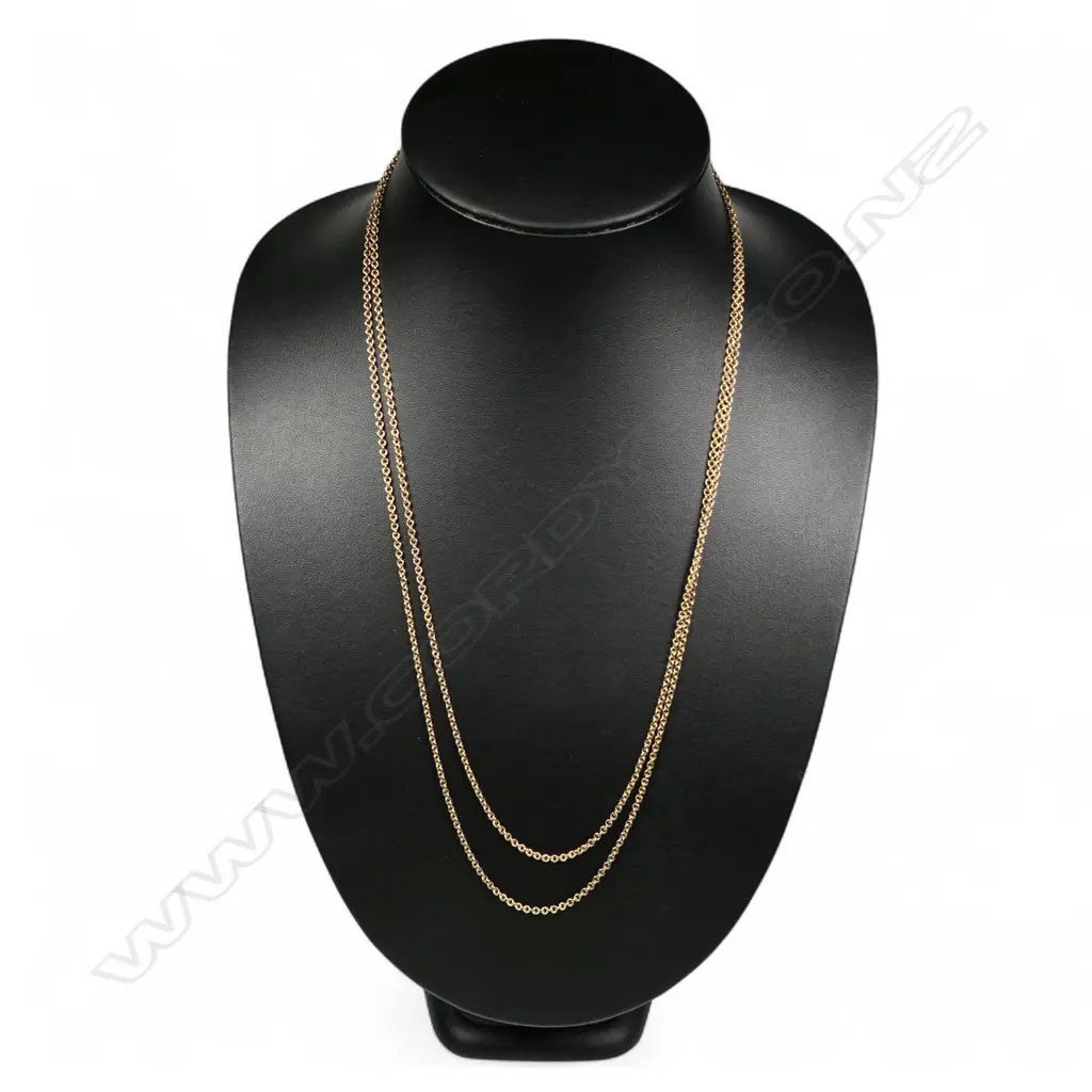 A 9ct gilded rose gold muff chain, Image 1++