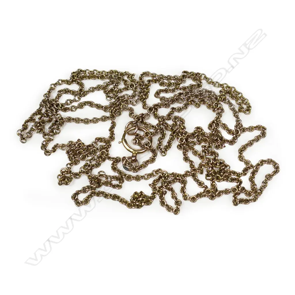 A 9ct gilded rose gold muff chain, Image 1++
