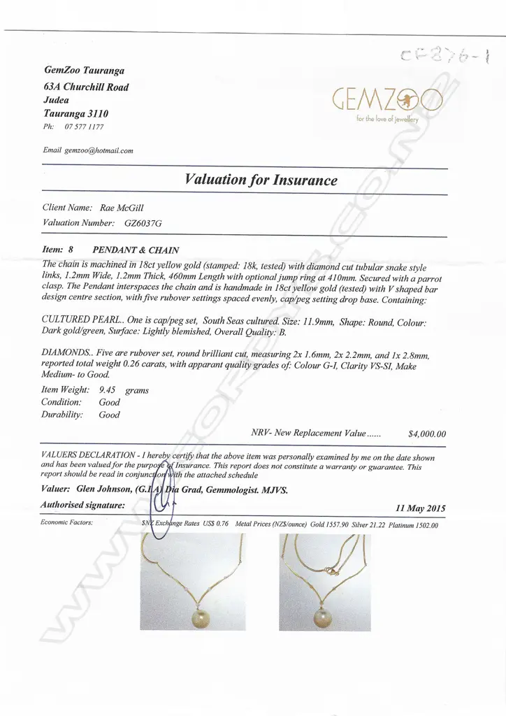 An 18ct gold diamond and pearl necklace, Image 1++