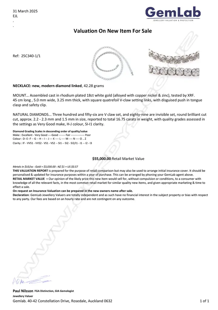 An impressive fully diamond set graduating necklace, Image 1++