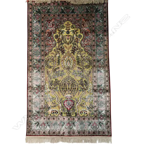 A Persian all silk prayer rug,
