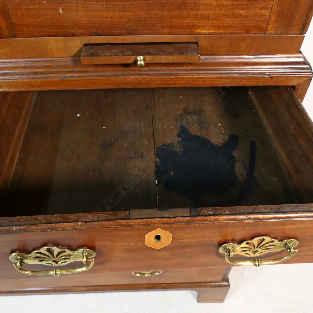 A Georgian mahogany bookcase chest, Image 1++