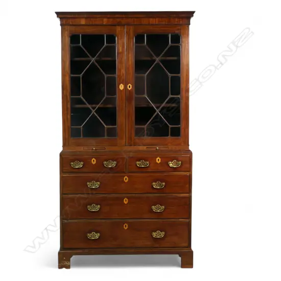 A Georgian mahogany bookcase chest,