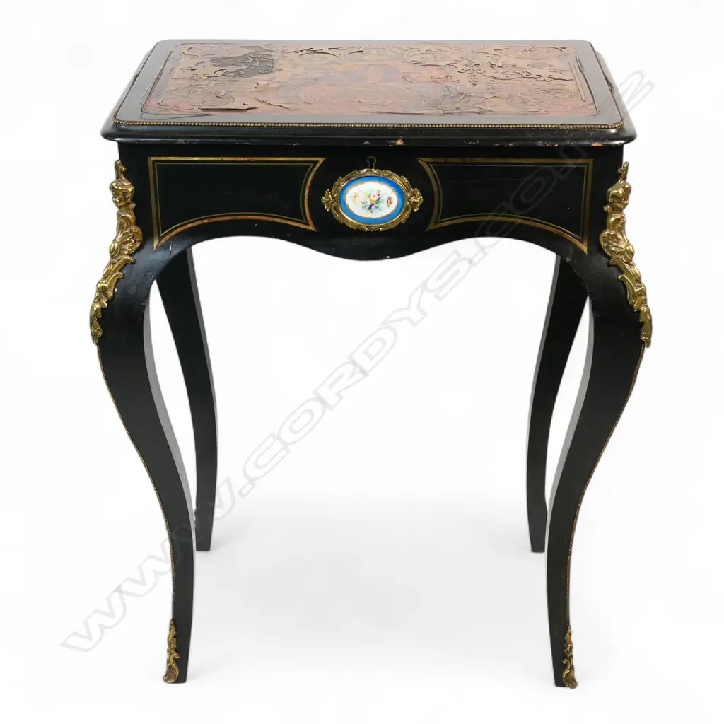 A 19thC French boulle jewellery/vanity table, Image 1++