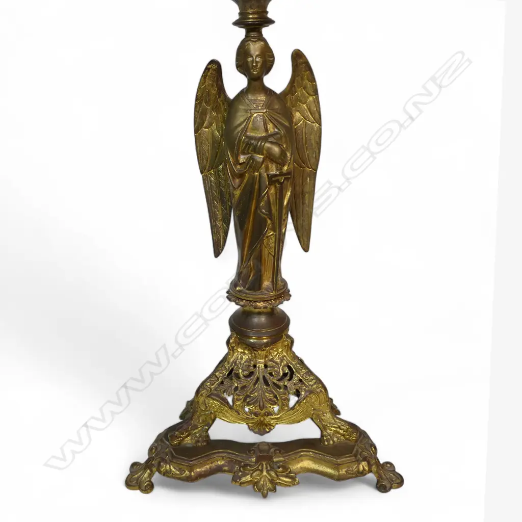 A pair of impressive late 19thC gilded iron French church candelabra, Image 1++