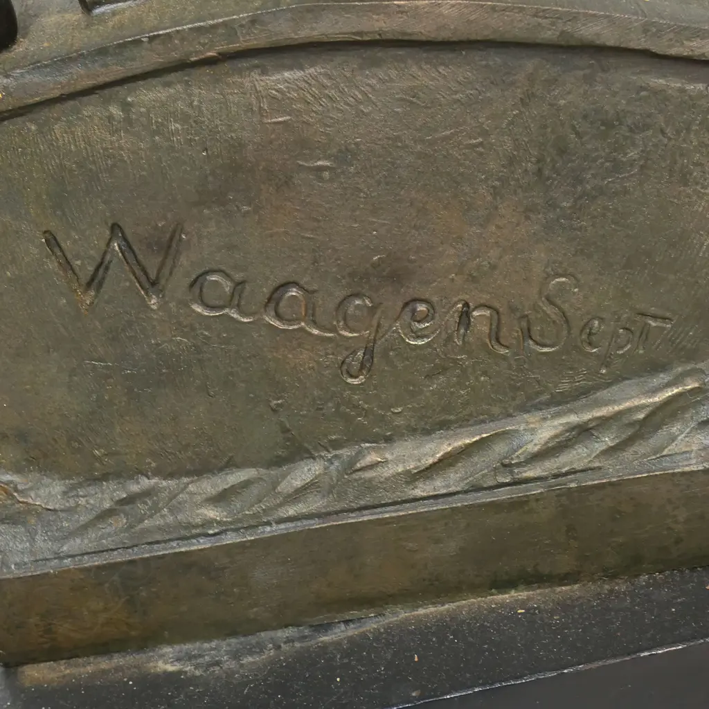 A large 19thC spelter nautical sculpture 'Secours' (Rescue), Image 1++