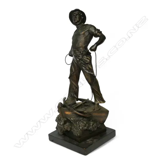 A large 19thC spelter nautical sculpture 'Secours' (Rescue),