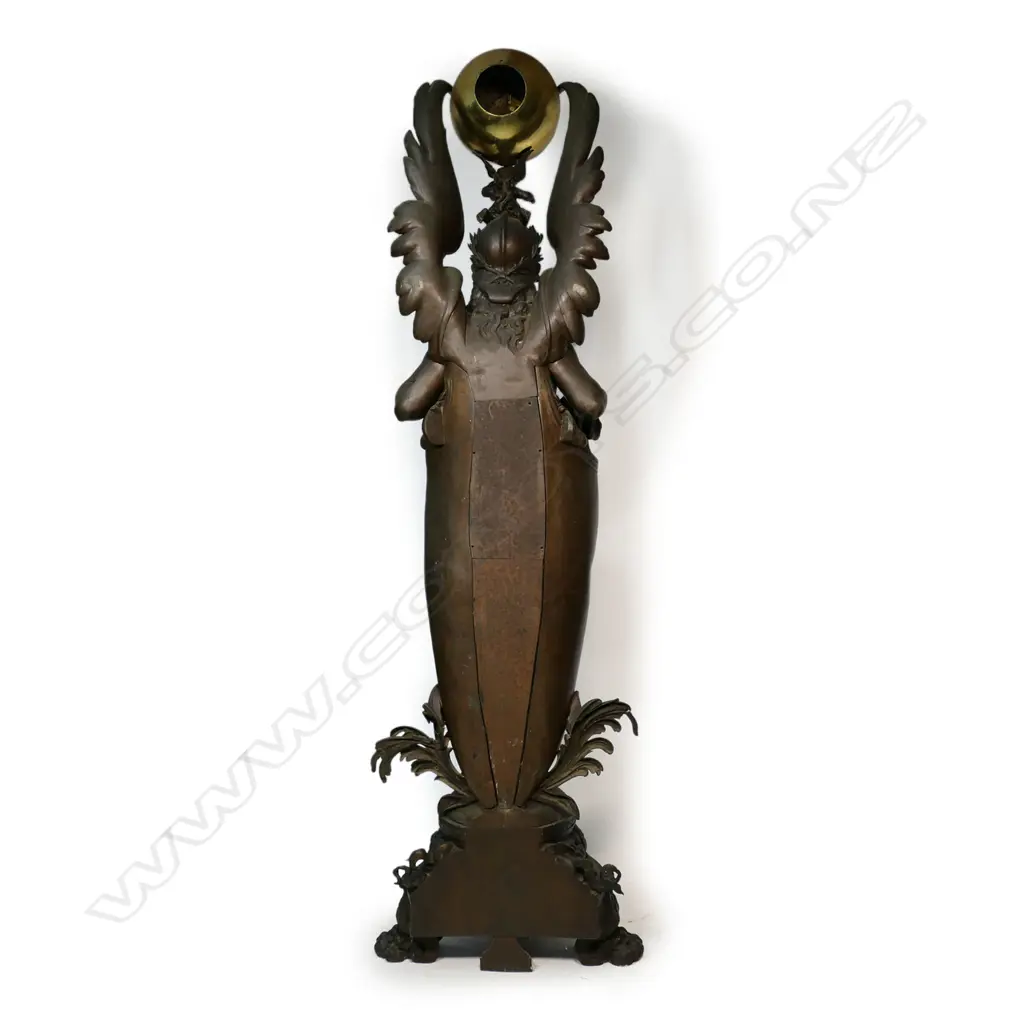 A very impressive 19thC French monumental bronzed spelter statue of the Greek Goddess Athena mounted with a clock, Image 1++