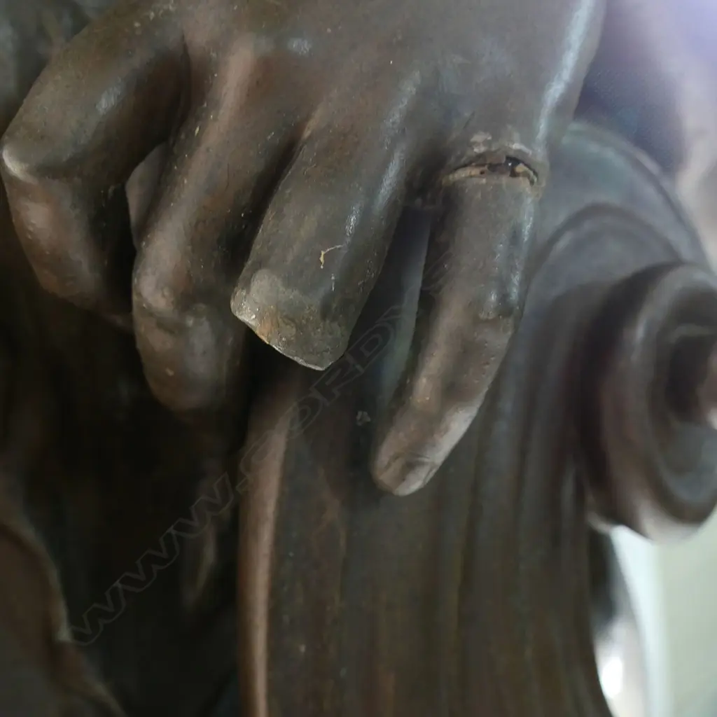 A very impressive 19thC French monumental bronzed spelter statue of the Greek Goddess Athena mounted with a clock, Image 1++