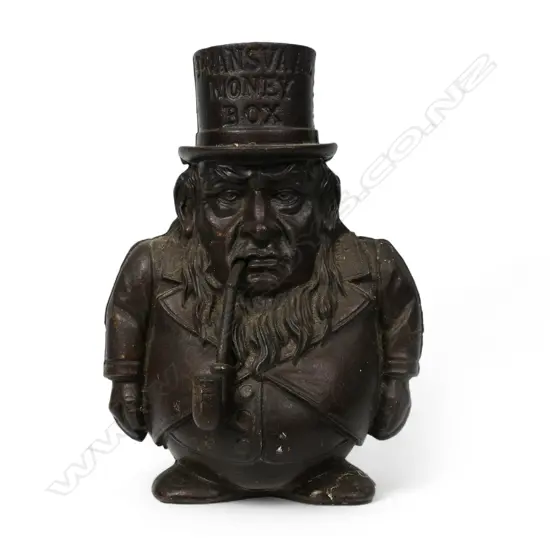 A Victorian cast iron 'Transvaal Money Box' still bank,