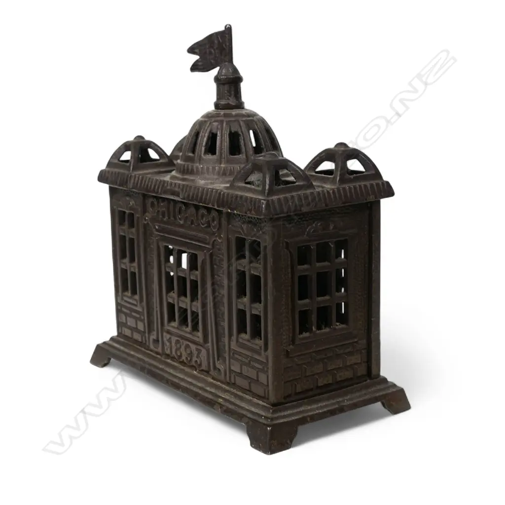 An 1893 John Harper cast iron 'Chicago Bank' still bank, Image 1++