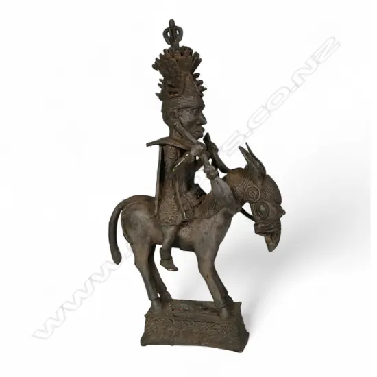 An early 20thC Nigerian Benin bronze figure,