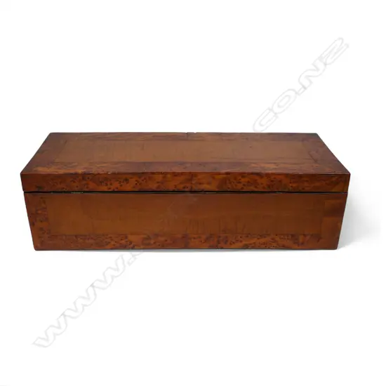 A colonial kauri and burr totora box,