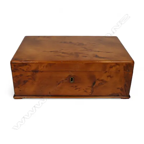 A colonial solid burr kauri box,