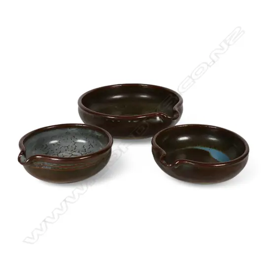 Three Len Castle pouring bowls,