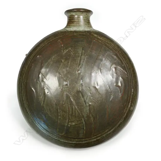 Bruce & Estelle Martin large wall hanging pilgrim flask,