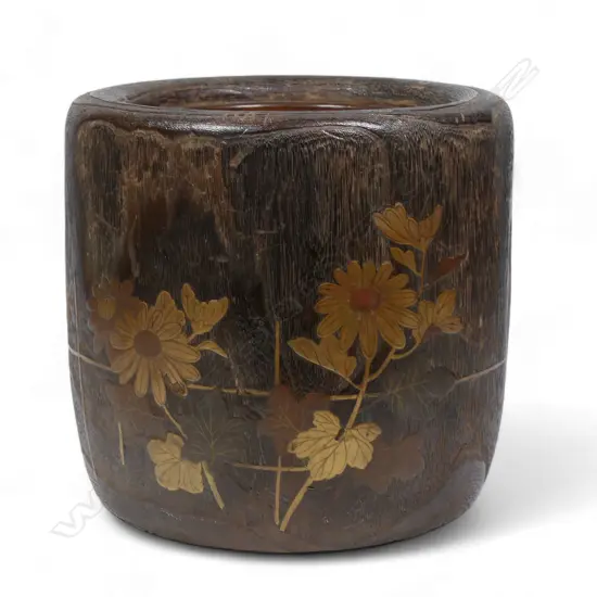 A Japanese Meiji period paulownia wood decorative hibachi,