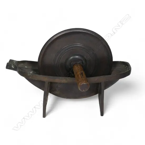 A Meiji Japanese bronze hand operated yagen grinding tool,